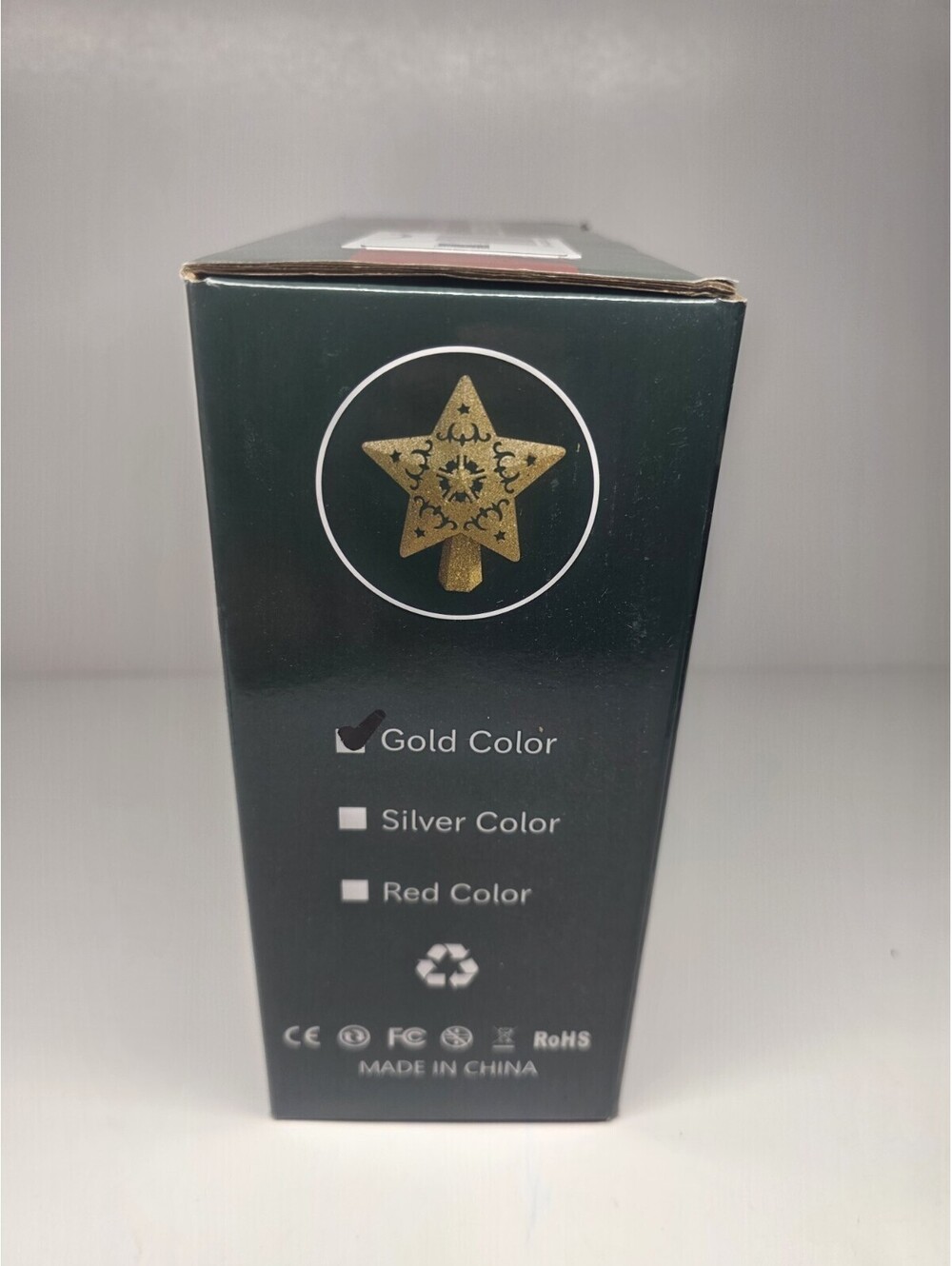 NIB Christmas Tree Topper Lighted with Snowflake Projector, LED (Gold) - Picture 4 of 4